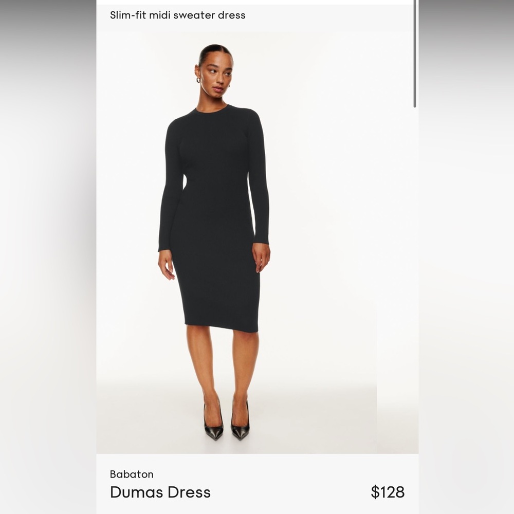 NWT Aritzia Babyton Dumas Black Dress